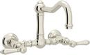 ROHL® Polished Nickel 1.5 gpm Metal Double Lever Handle Kitchen Bridge Faucet 