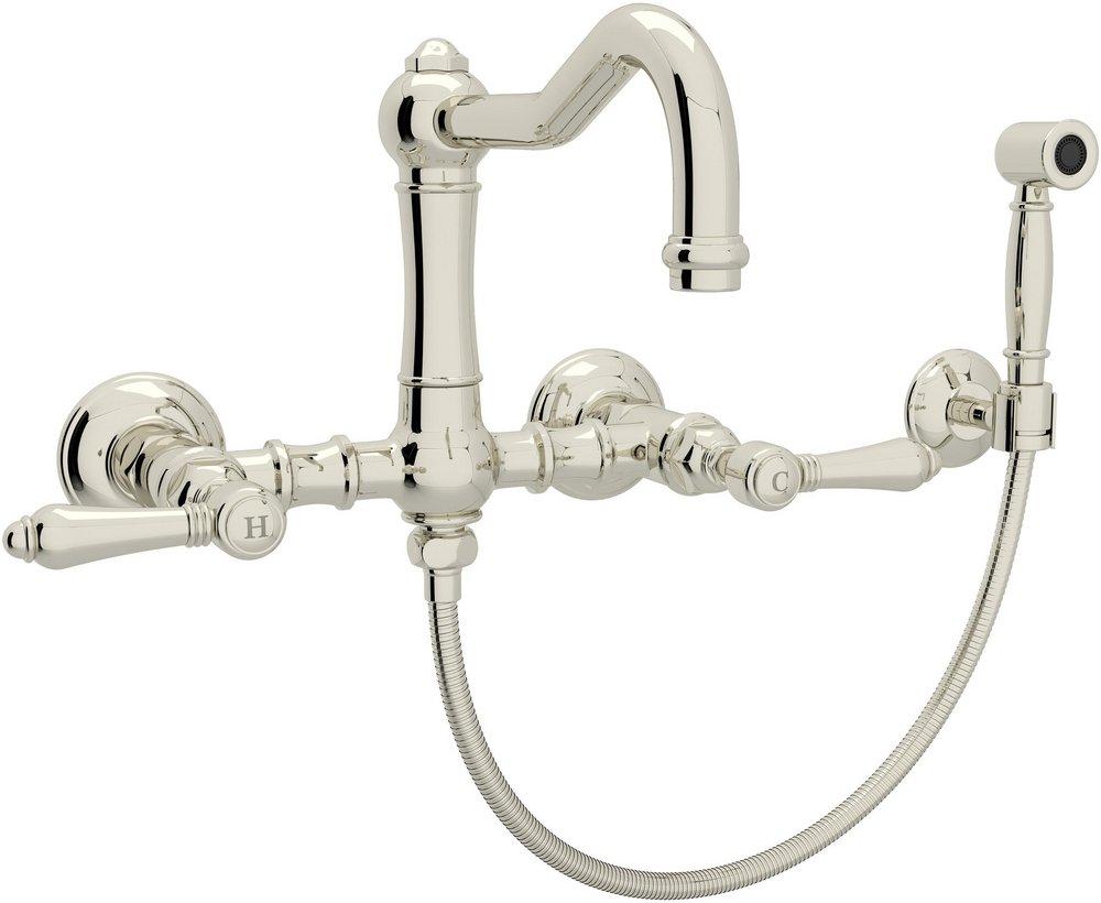 ROHL&reg; Polished Nickel Two Handle Bridge Kitchen Faucet 