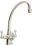 1-Hole Filtering Kitchen Faucet with Triple Lever Handle in Polished Nickel