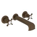 20 gpm 3-Hole Concealed Wall Mount Tub Filler with Double Cross Handle in English Bronze