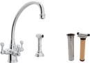 1-Hole Deckmount Kitchen Faucet with Triple Lever Handle and 8-5/8 in. Spout Reach in Polished Chrome