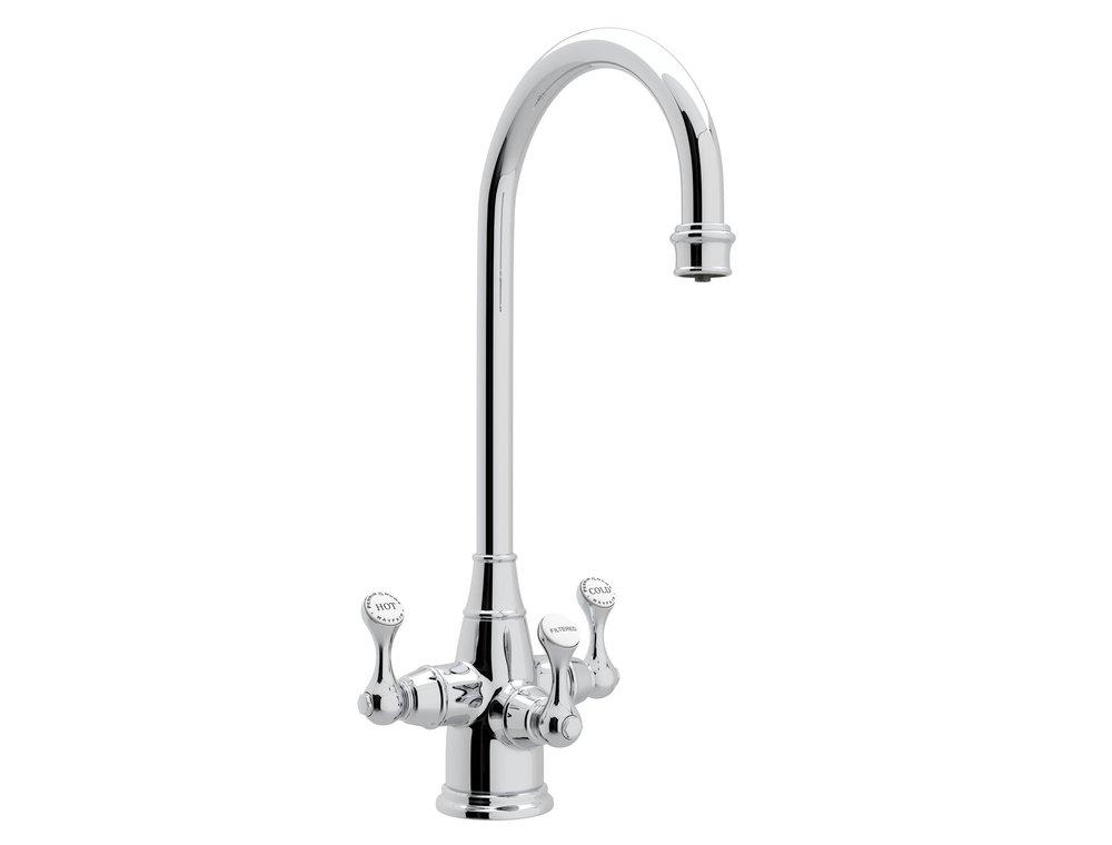 Perrin & Rowe&reg; Polished Chrome Three Handle Bar Faucet 