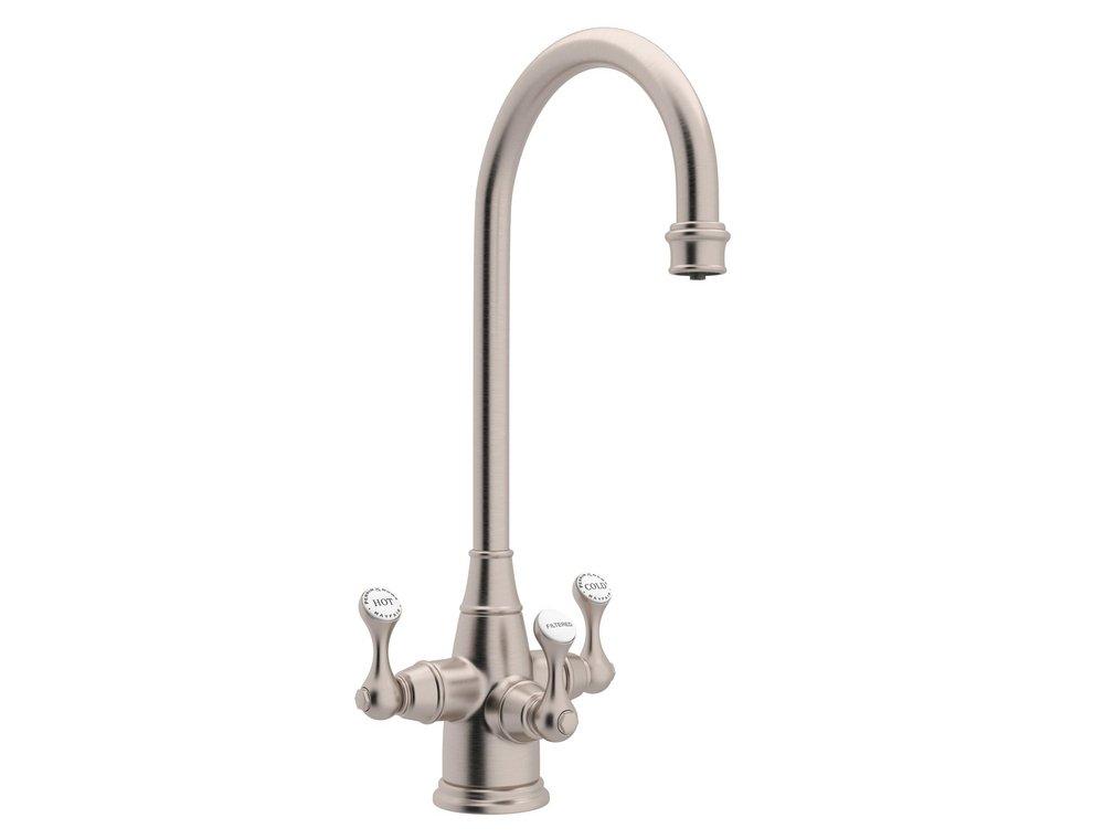 Perrin & Rowe&reg; Satin Nickel Three Handle Bar Faucet 
