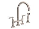 ROHL® Satin Nickel Two Handle Bridge Kitchen Faucet 