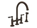 ROHL&reg; Tuscan Brass Two Handle Bridge Kitchen Faucet 