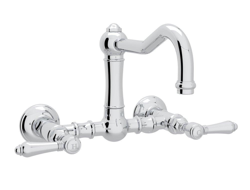 ROHL&reg; Polished Chrome Wall Mount Kitchen Sink Faucet 
