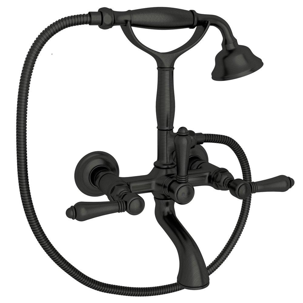 ROHL&reg; Old Iron Three Handle Wall Mount Filler 