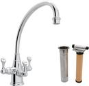 1-Hole Kitchen Faucet with Triple Lever Handle in Polished Chrome