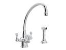 Perrin & Rowe Polished Chrome 12 in. 2-Hole Kitchen Sink Faucet with Triple Lever Handle 