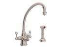 Kitchen Faucet with Triple Lever Handle in Satin Nickel