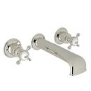 20 gpm Wall Mount Tub Filler with Double Cross Handle in Polished Nickel