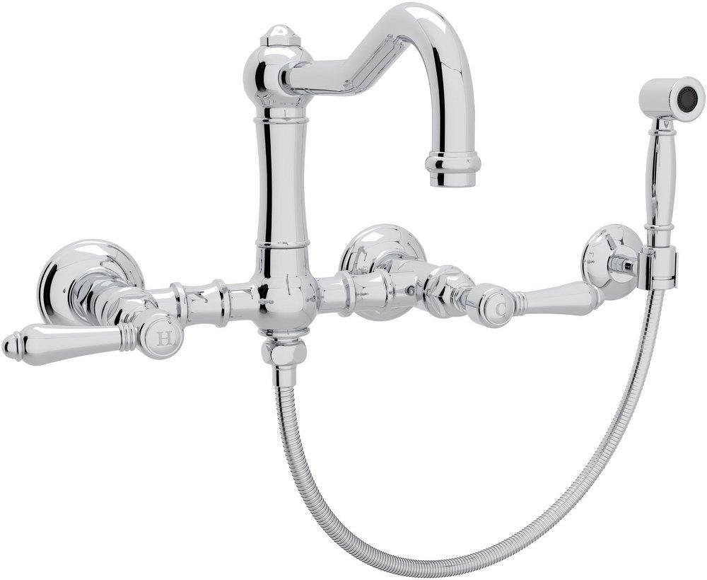 ROHL&reg; Polished Chrome Two Handle Bridge Kitchen Faucet 