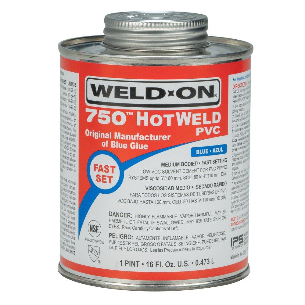 Weld-On&reg; Fast Set Plastic Blue Pipe Cement 