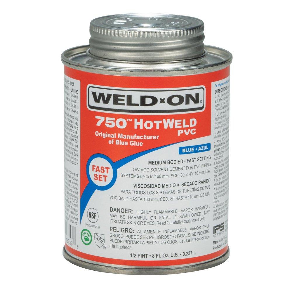 Weld-On&reg; Fast Set Plastic Blue Pipe Cement 