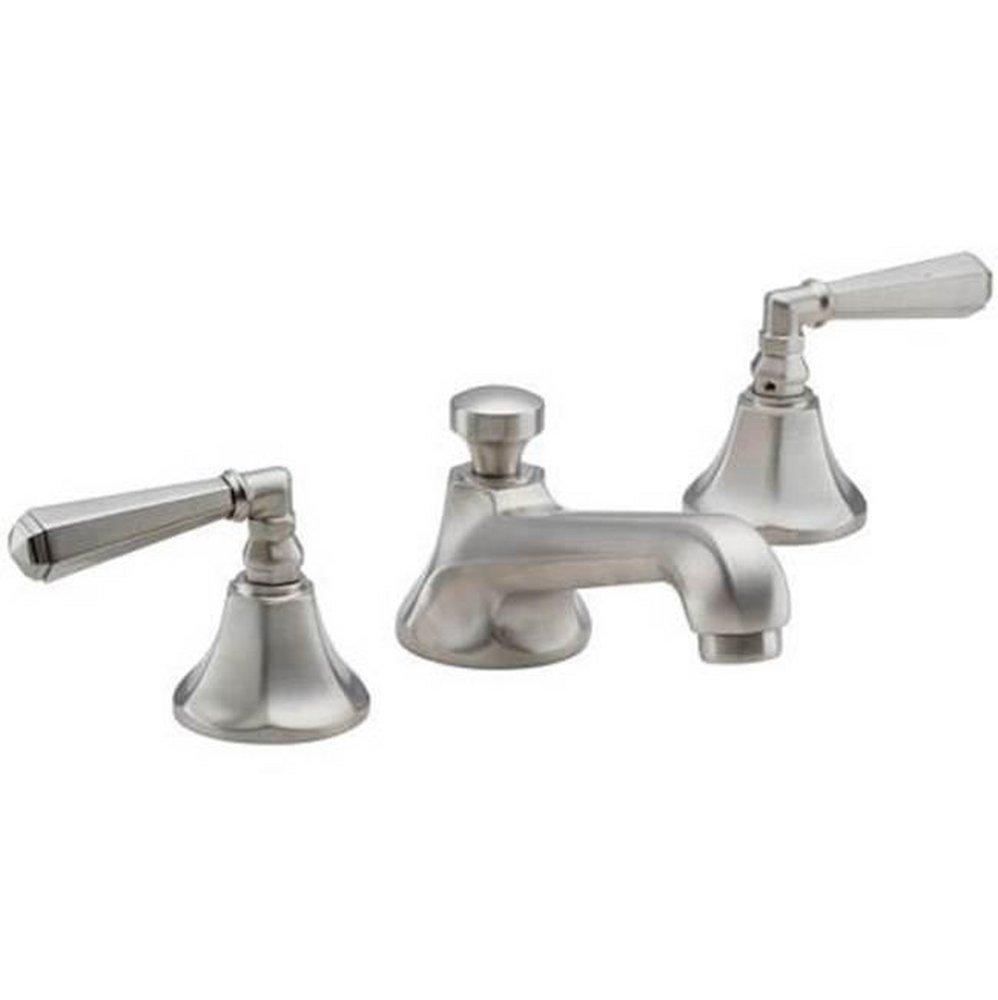 California Faucets Polished Nickel Widespread Bathroom Sink Faucet with Double Lever Handle 