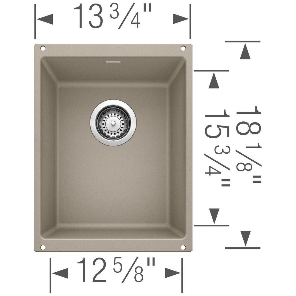BLANCO Truffle 13-39/50 x 18-11/100 in. No Hole Composite Single Bowl Undermount Kitchen Sink 
