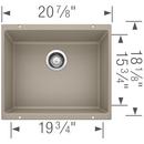BLANCO Truffle 20-87/100 x 18-11/100 in. No Hole Composite Single Bowl Undermount Kitchen Sink 