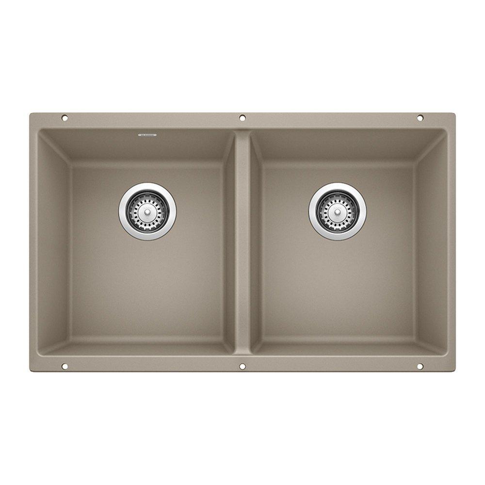 BLANCO Truffle 29-3/4 x 18-1/8 in. No Hole Composite Double Bowl Undermount Kitchen Sink 