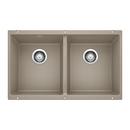 29-3/4 x 18-1/8 in. No Hole Composite Double Bowl Undermount Kitchen Sink in Truffle