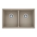 BLANCO Truffle 29-3/4 x 18-1/8 in. No Hole Composite Double Bowl Undermount Kitchen Sink 