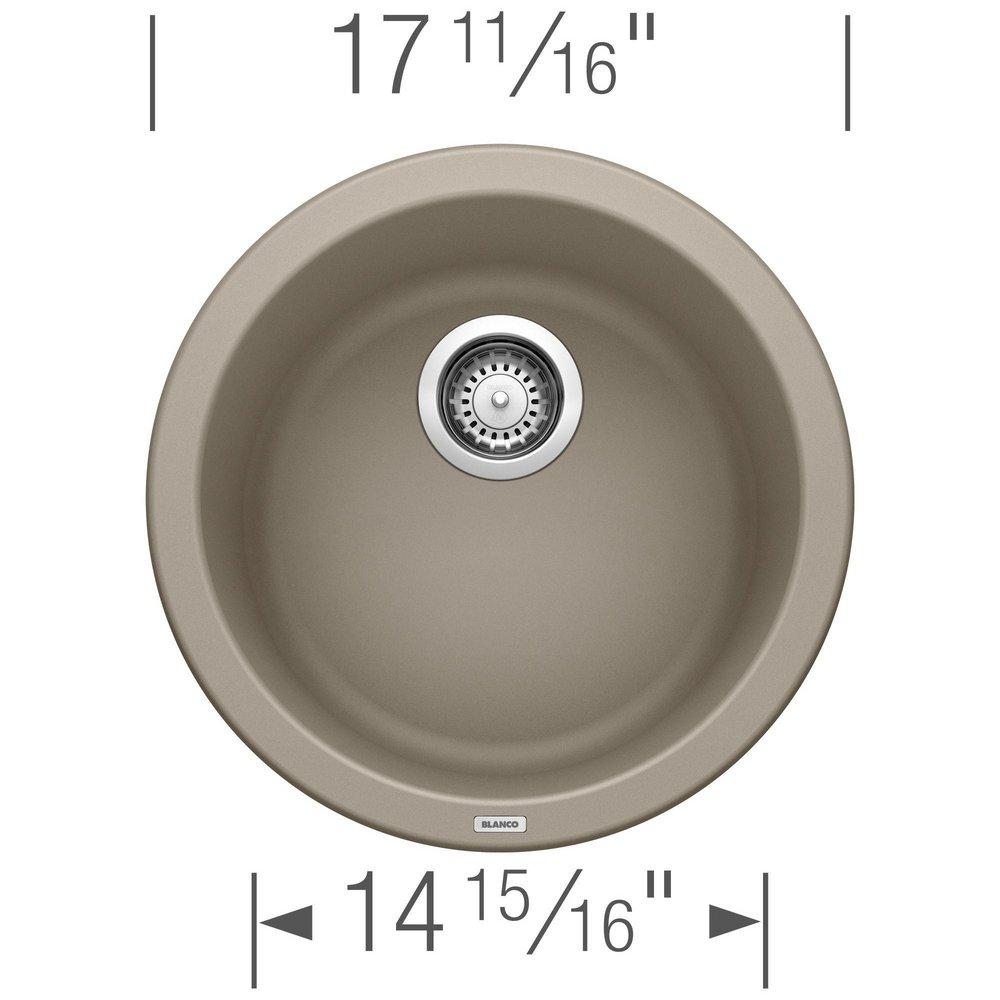 BLANCO Truffle 17-11/16 x 17-11/16 in. Drop-in and Undermount Granite Bar Sink 