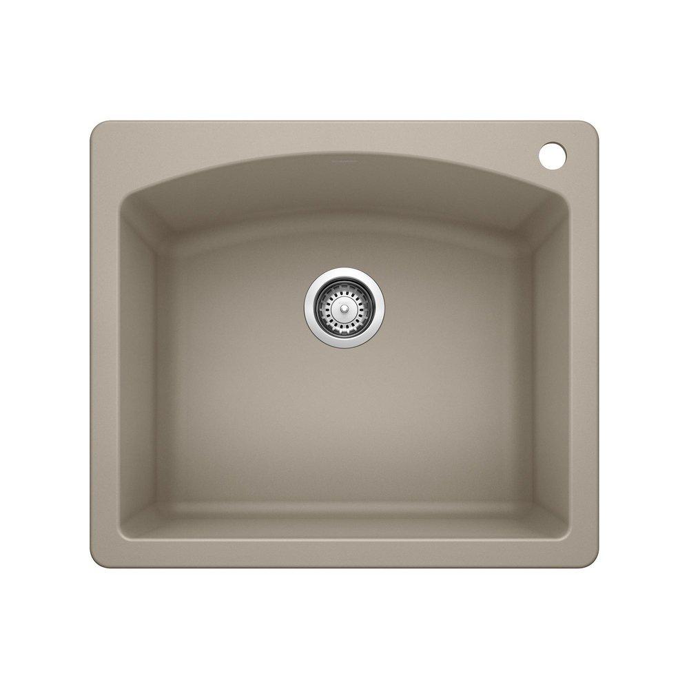 BLANCO Truffle 25 x 22 in. 1 Hole Composite Single Bowl Dual Mount Kitchen Sink 