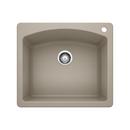 25 x 22 in. 1 Hole Composite Single Bowl Dual Mount Kitchen Sink in Truffle