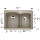 BLANCO Truffle 33 x 22 in. 1 Hole Composite Double Bowl Dual Mount Kitchen Sink 