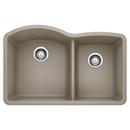 BLANCO Truffle 32 x 20-27/32 in. No Hole Composite Double Bowl Undermount Kitchen Sink 