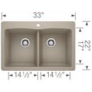 BLANCO Truffle 33 x 22 in. 1 Hole Composite Double Bowl Dual Mount Kitchen Sink 
