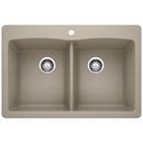 BLANCO Truffle 33 x 22 in. 1 Hole Composite Double Bowl Dual Mount Kitchen Sink 