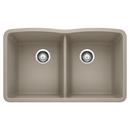 32 x 19-1/4 in. No Hole Composite Double Bowl Undermount Kitchen Sink in Truffle