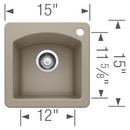 BLANCO Truffle 15 x 15 in. 1 Hole Drop-in and Undermount Granite Bar Sink 
