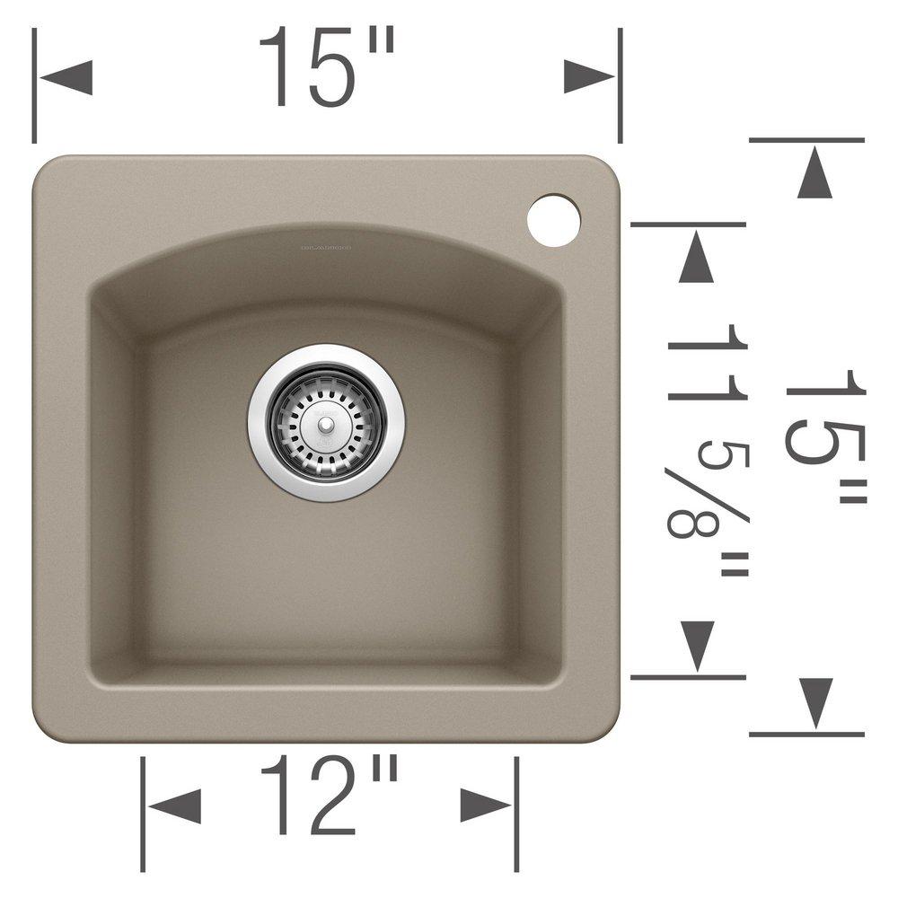 BLANCO Truffle 15 x 15 in. 1 Hole Drop-in and Undermount Granite Bar Sink 