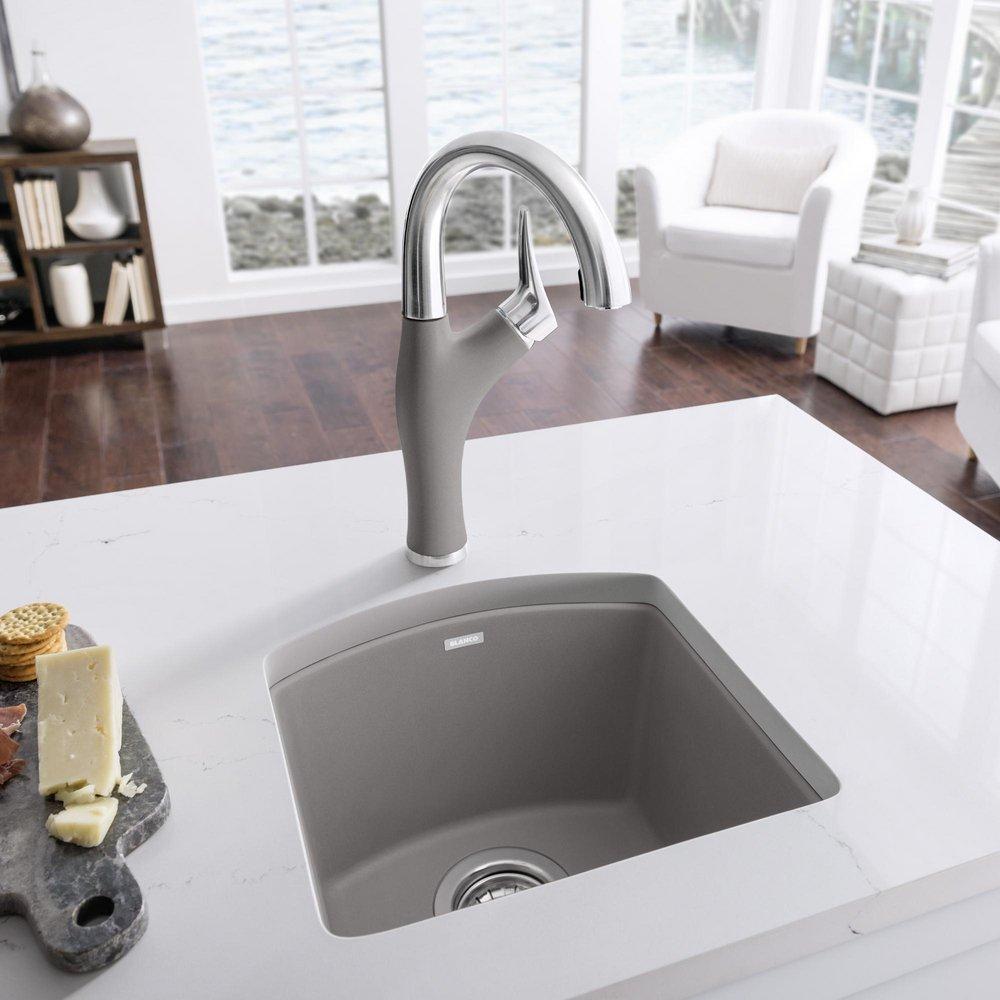BLANCO Truffle 15 x 15 in. 1 Hole Drop-in and Undermount Granite Bar Sink 