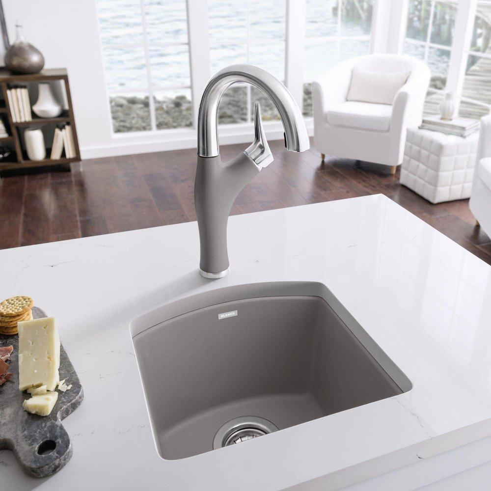 BLANCO Truffle 15 x 15 in. 1 Hole Drop-in and Undermount Granite Bar Sink 