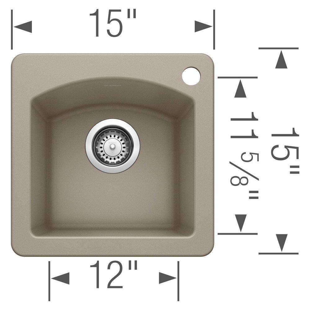 BLANCO Truffle 15 x 15 in. 1 Hole Drop-in and Undermount Granite Bar Sink 