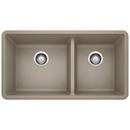 BLANCO Truffle 33 x 18 in. No Hole Composite Double Bowl Undermount Kitchen Sink 