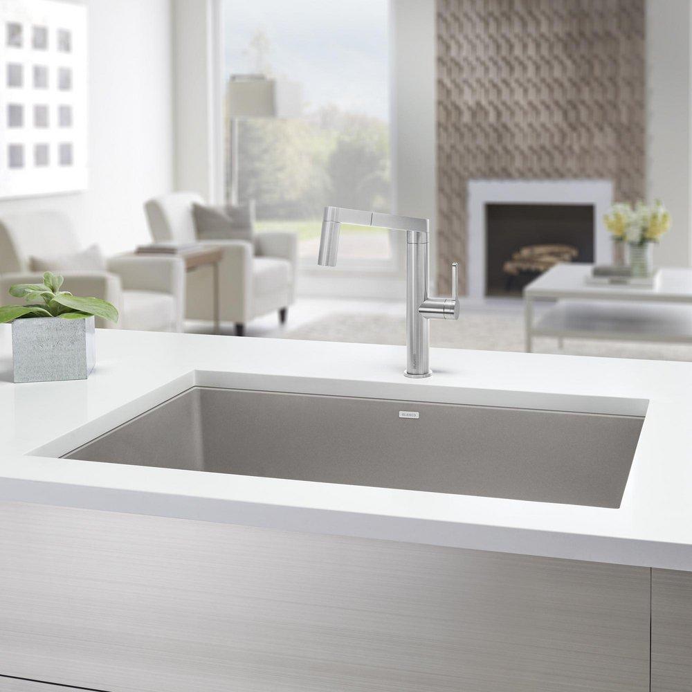 BLANCO Truffle 32 x 19 in. No Hole Composite Single Bowl Undermount Kitchen Sink 