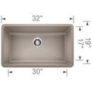 BLANCO Truffle 32 x 19 in. No Hole Composite Single Bowl Undermount Kitchen Sink 