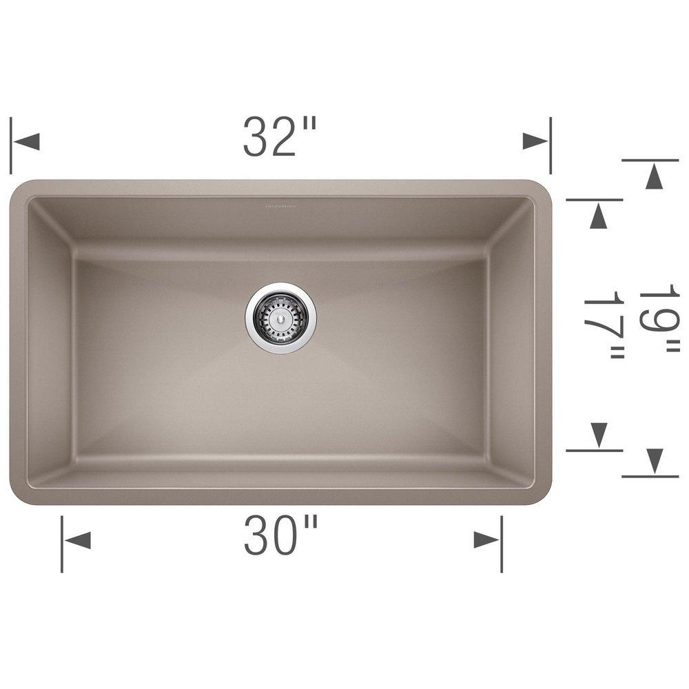 BLANCO Truffle 32 x 19 in. No Hole Composite Single Bowl Undermount Kitchen Sink 
