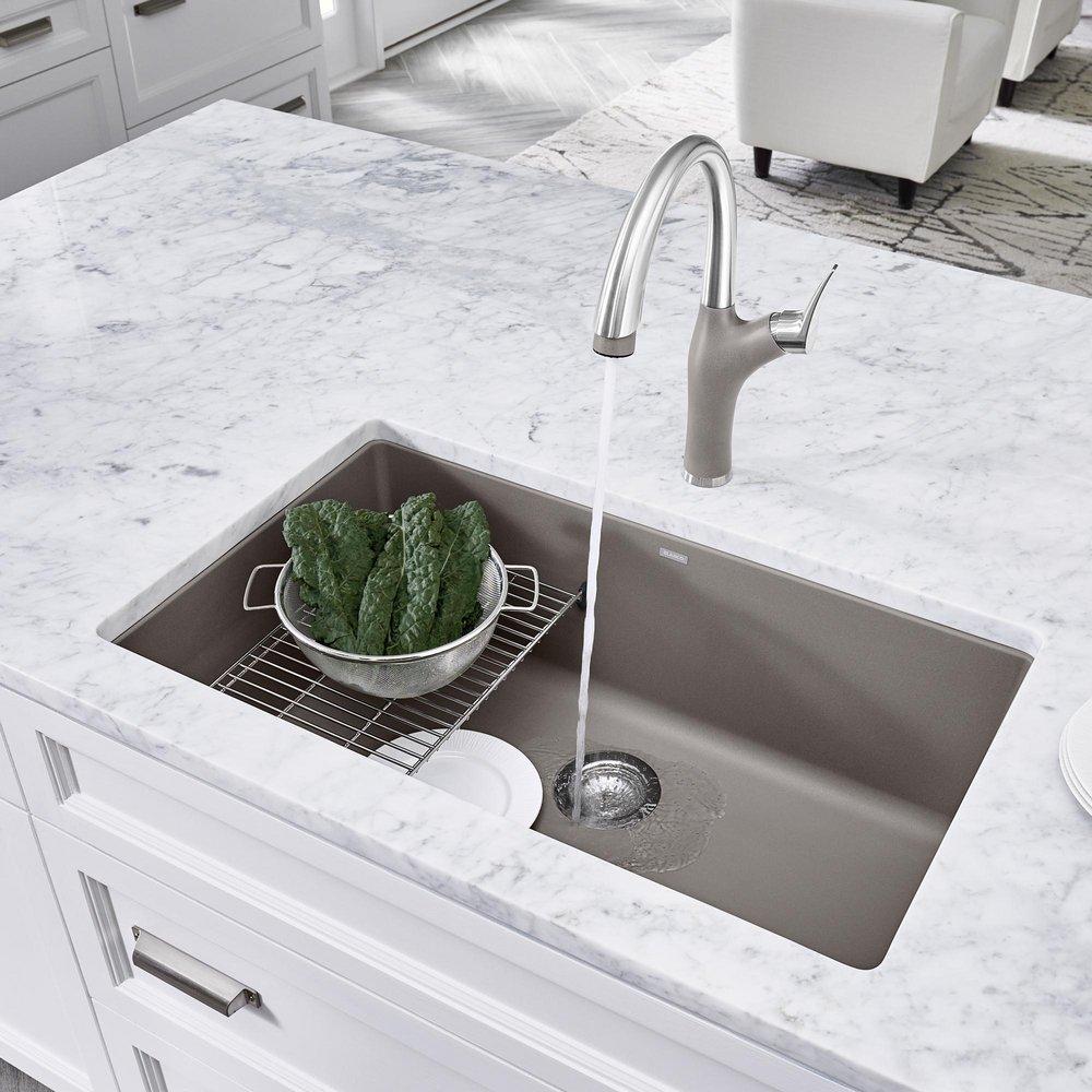 BLANCO Truffle 32 x 19 in. No Hole Composite Single Bowl Undermount Kitchen Sink 