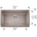 BLANCO Truffle 32 x 19 in. No Hole Composite Single Bowl Undermount Kitchen Sink 
