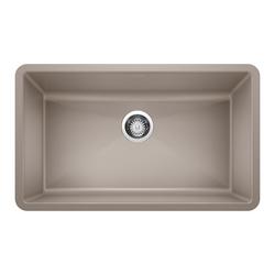 32 in. Undermount Silgranit Single Bowl Kitchen Sink in Truffle