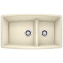 BLANCO Biscuit 33 x 19 in. No Hole Composite Double Bowl Undermount Kitchen Sink 