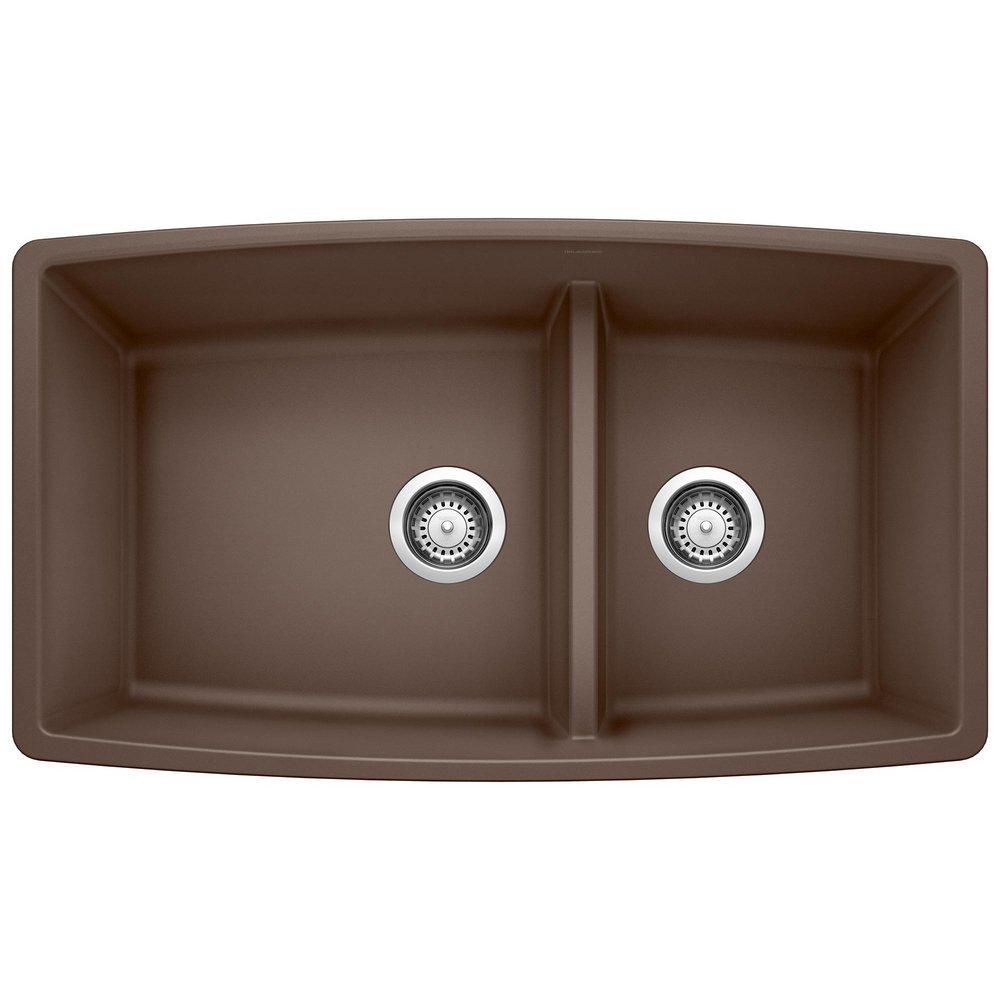 BLANCO Café 33 x 19 in. No Hole Composite Double Bowl Undermount Kitchen Sink 