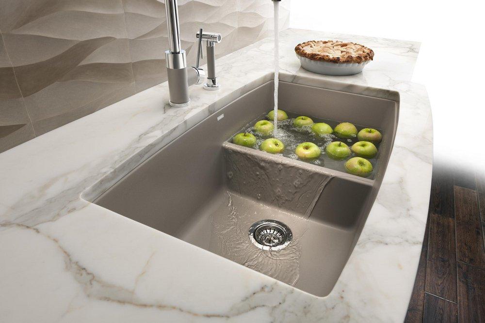 BLANCO Truffle 33 x 19 in. No Hole Composite Double Bowl Undermount Kitchen Sink 