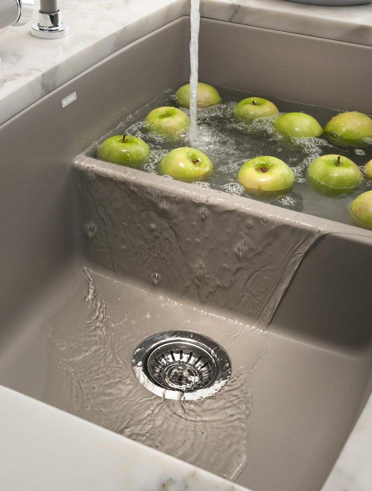 BLANCO Truffle 33 x 19 in. No Hole Composite Double Bowl Undermount Kitchen Sink 