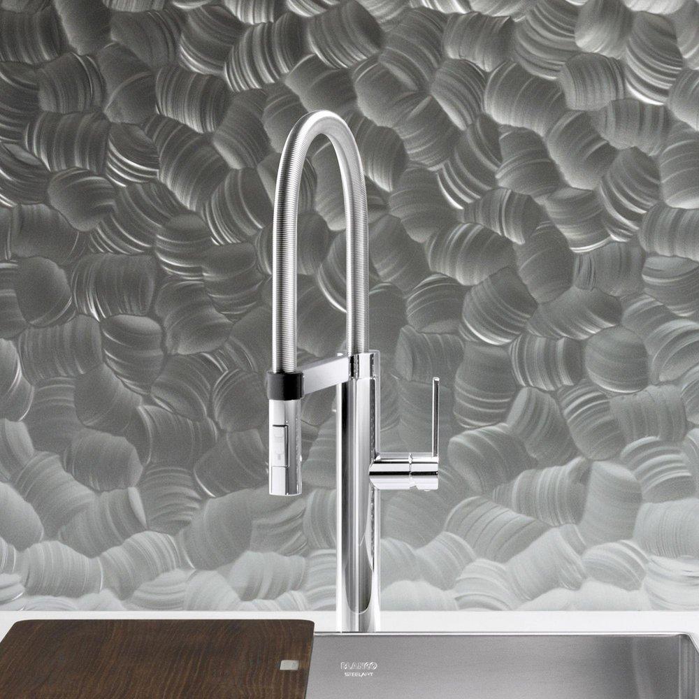 BLANCO Chrome Single Handle Pull Down Kitchen Faucet 