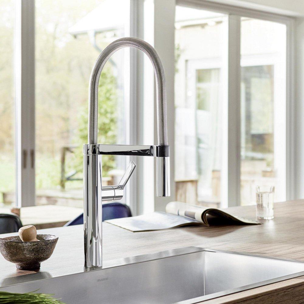 BLANCO Chrome Single Handle Pull Down Kitchen Faucet 